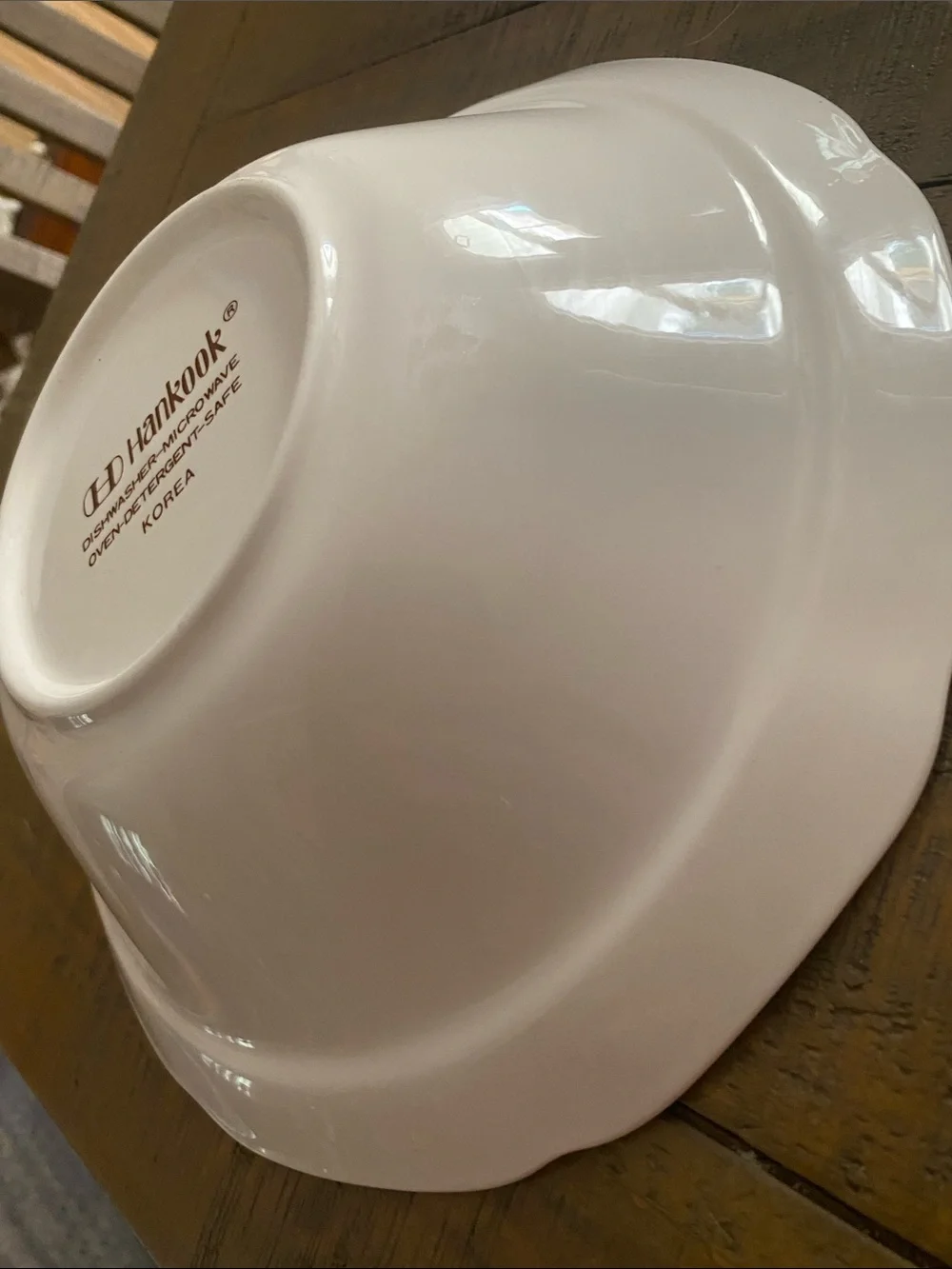 Blue Floral Ceramic Serving Bowl - White and Blue by Hankook.